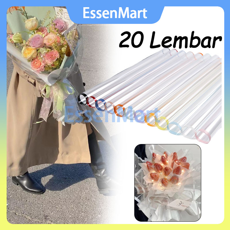 

(20 Lembar) Cellophane Fog Translucent List Color / Flower Wrapping Paper/Kertas Buket Bunga Transparant Waterproof