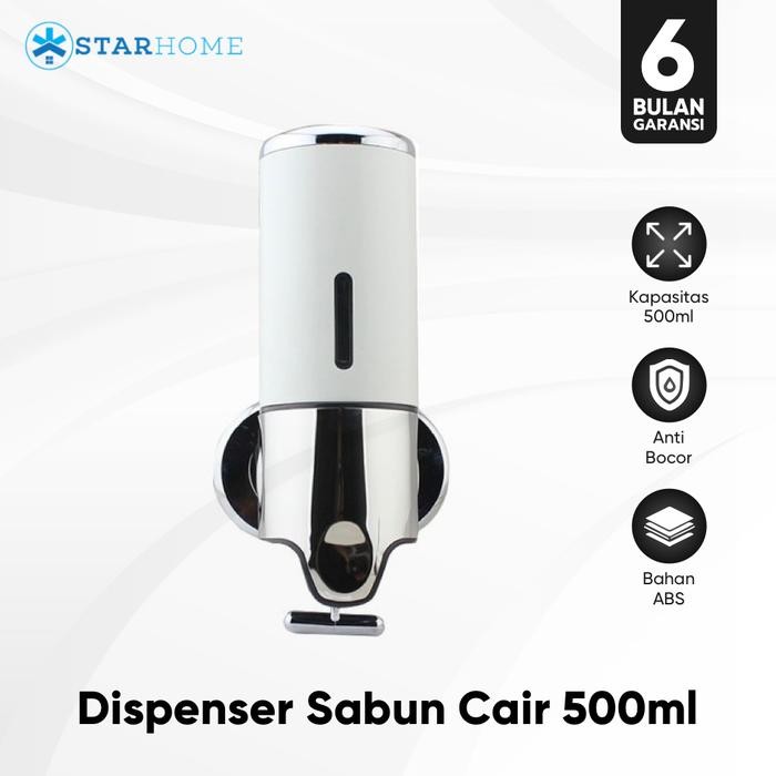 

Dispenser Sabun Cair StarHome 500 ml dapat Dikunci - Tempat Sabun Cair Tabung Gel Liquid - Putih