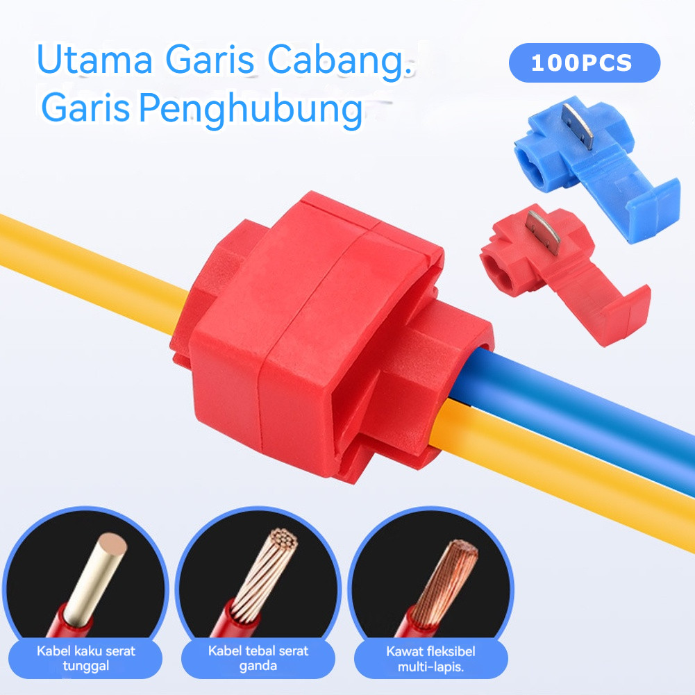 100PCS Scotch Lock Quick Cable Terminal Konektor Klip Kabel Jumper Connector Klip Penyambung Kabel