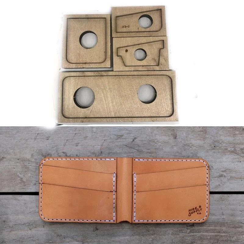 

Japan Steel Blade Bifold Die Cutter Six Pocket Card Wallet Template DIY Leather Wallet Wooden Mould Hand Punch Tool Set