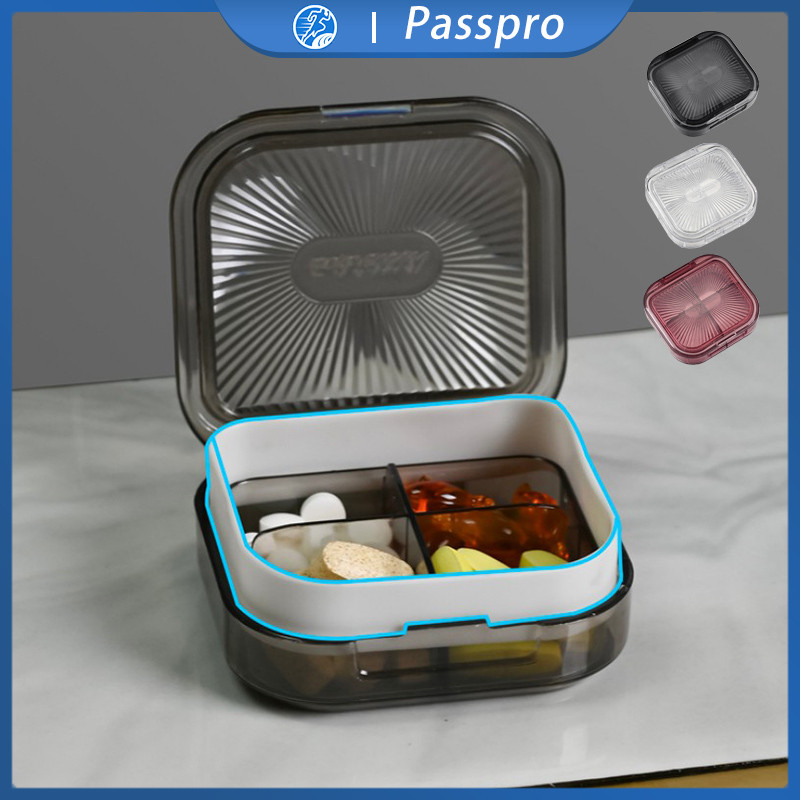 Kotak Penyimpanan Obat Medicine Box Organizer 7-Hari Kotak Obat Mini 4 Sekat  Box Medicine
