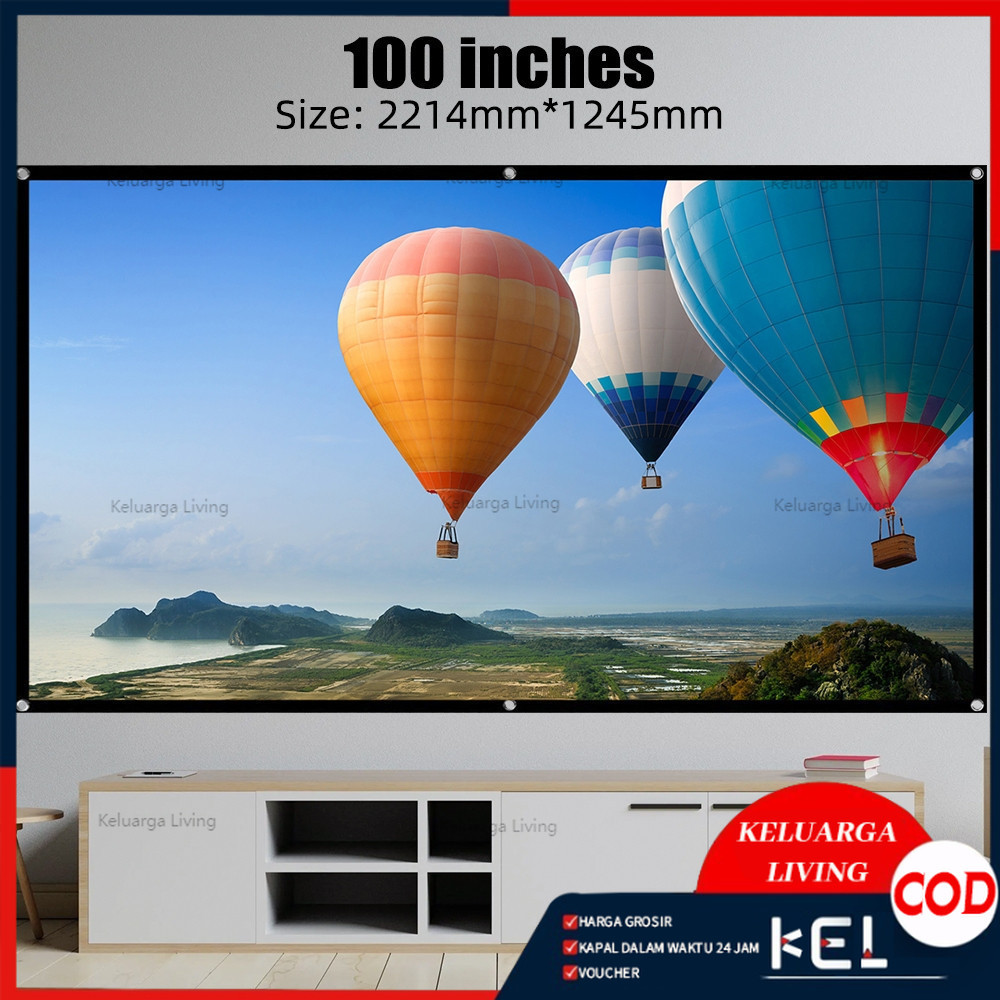 Kain Layar Proyektor Antilight Ambient Screen Curtain L21/Kain Layar Proyektor HD Lipat