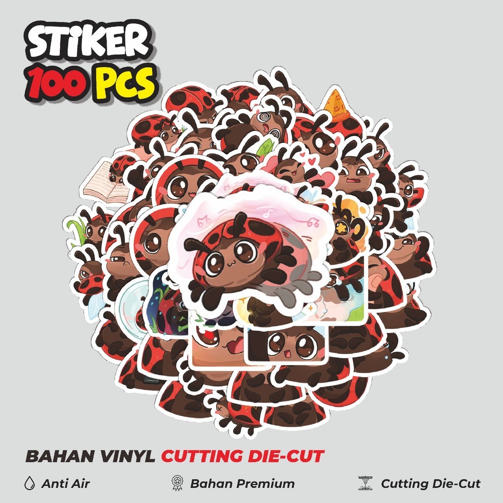 

Stiker Cutting Pack Funny Character Mayusha The Cute Ladybug Isi 100Pcs Series Aesthetic Lucu Keren Untuk Koper Bahan Vynil