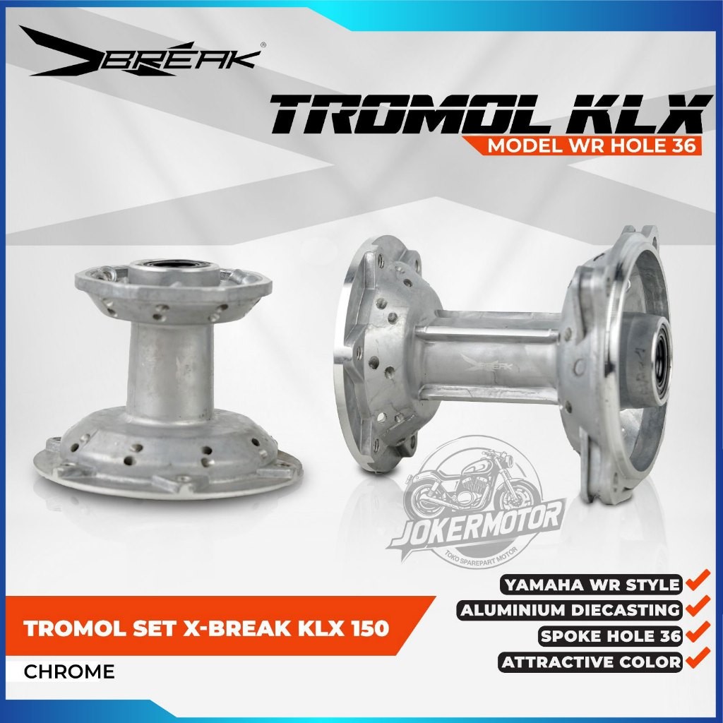TROMOL SET X BREAK KLX 150 CHROME - KLX 150 BLACK - JOKERMOTOR