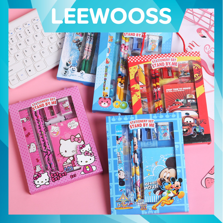 

LEEWOOSS S5994 Stationery Set Lucu Karakter Paket Perlengkapan Alat Tulis Souvenir Hampers Anak Sekolah Set Alat Tulis 6 In 1