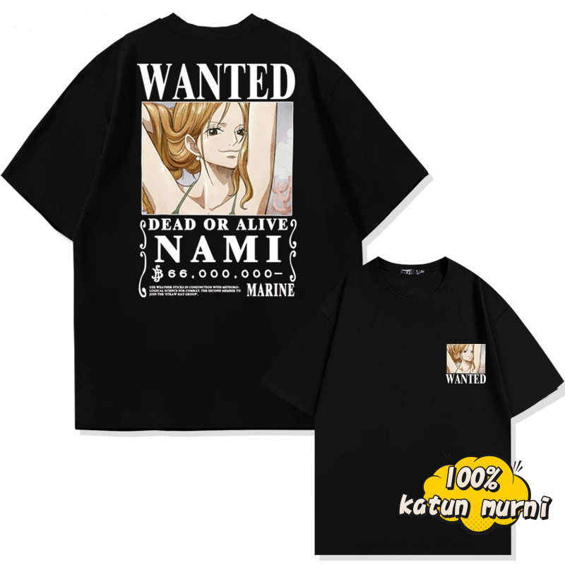 [Bayar COD]✅Kaos Katun Pendek dengan Motif Nyaman Nami One Piece untuk Pria, Lebar dan Bernapas Baik