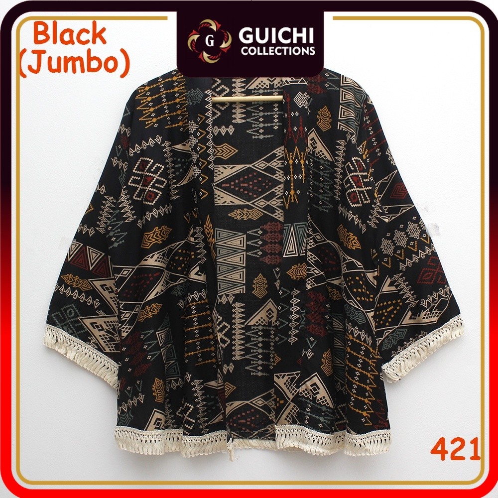 Promo  cardigan JUMBO XXL ld 118 tribal motif etnic batik long cardi outer panjang model bohemian ba