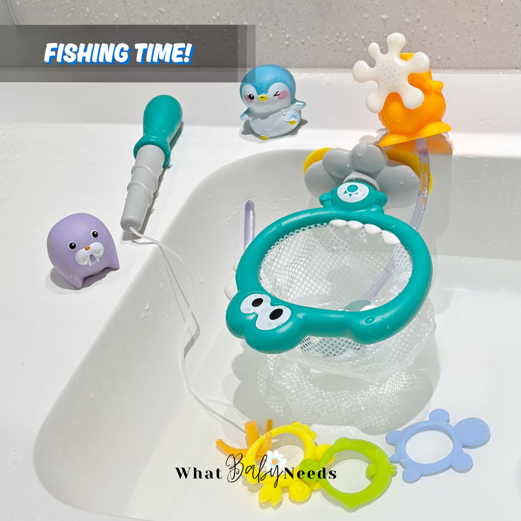 NASPROTOPB Bathroom Bath Toy Set/ Mainan Mandi Anak / Interactive Bath time Toy Set for Toddlers – C