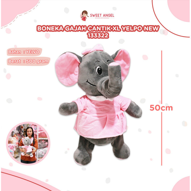 Boneka gajah lucu termurah/mainan boneka animal gajah BONEKA GAJAH CANTIK XL YELPO NEW
