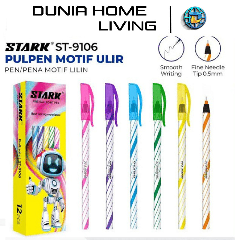 

PAKET 5 KOTAK (2pc) PULPEN ULIR / PEN LILIN STARK PAK / BOLPOIN HITAM MURAH