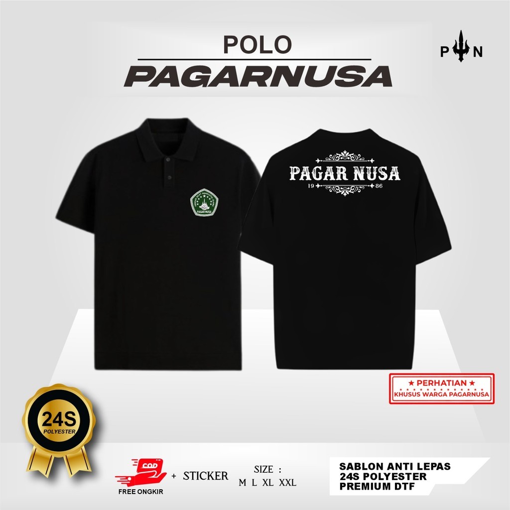 Kaos Polo Pagar Nusa Sablon Bordir Motif Pagar Nusa Desain Terbaru (PLSSD)