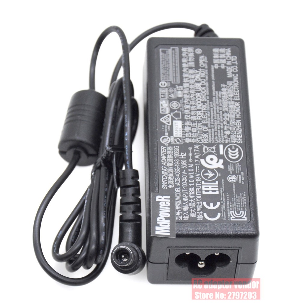 new Original FOR LG 19V 1.7A ADS-40SG-19-3 19032G AC adapter Power supply Charger cord
