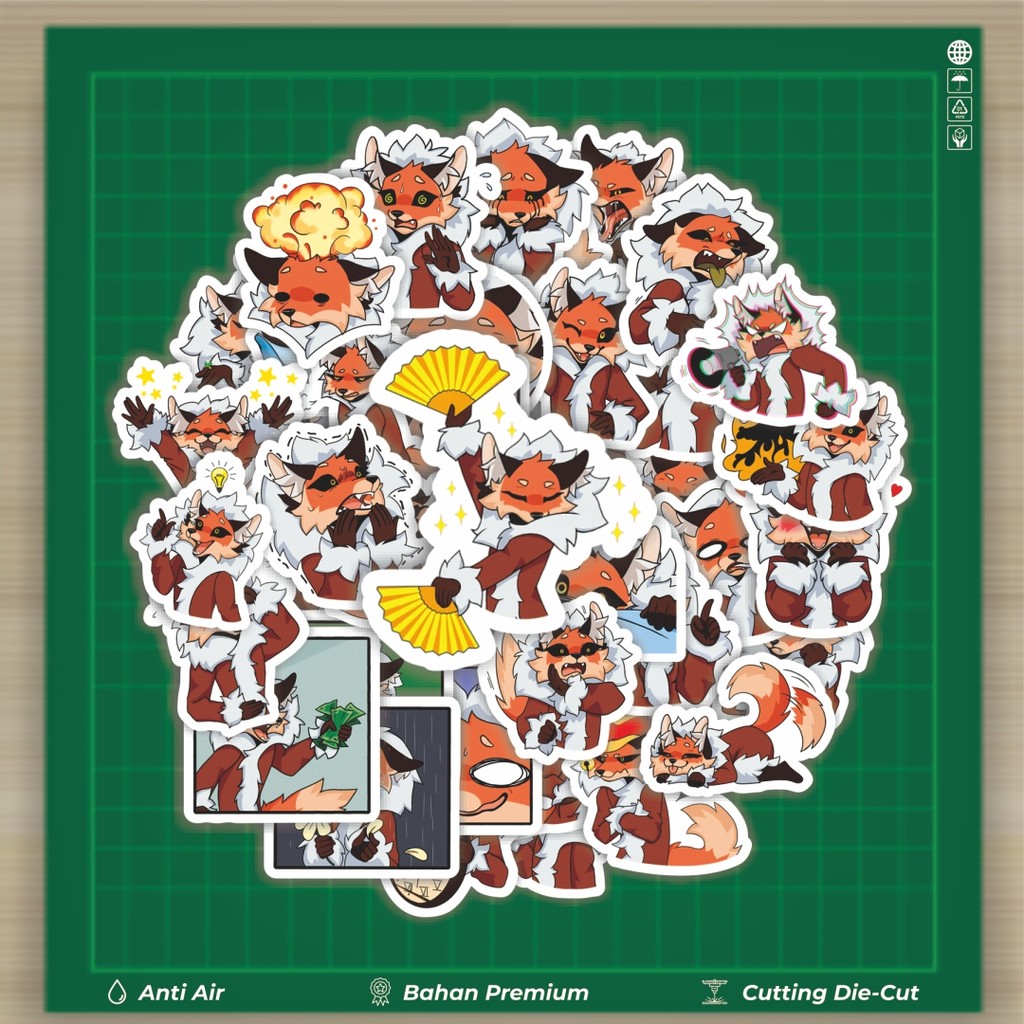 

HOT 50 PCS STIKER Stiker Funny Character Sly The Fox Stiker Fashion Cars Decal Dingin Kartu Album Custom Vinyl Anti Air- Sticker Aesthetic Buku Journal Koper Casing HP Tablet Laptop Helm Motor Botol Minum