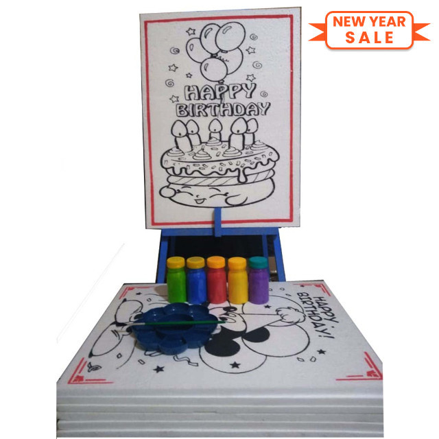 

Mainan edukasi paket Home schooling mewarnai kanvas styrofoam