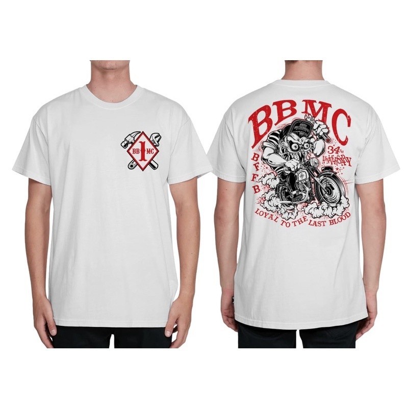 HOT ..(A303) Kaos Bikers Brotherhood MC  T-Shirt 34th Anniversary “BBMC Loyal To The Last Blood”
