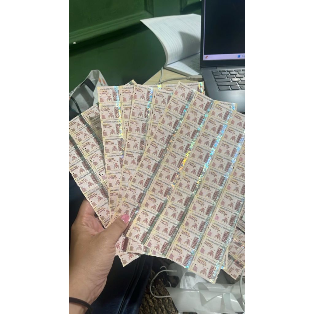 Materai Lembaran 10000 asli