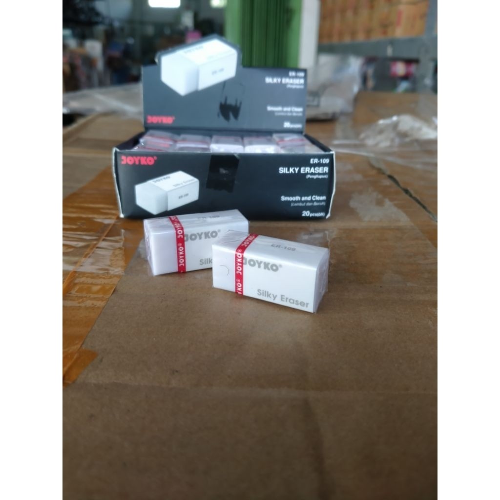 

[ GAM COLLECTION ] 1 PACK ISI 20 PENGHAPUS JOYKO ER-109 / SILKY ERASER SMOOTH AND CLEAN / PENGHAPUS JOYKO PUTIH ER-109
