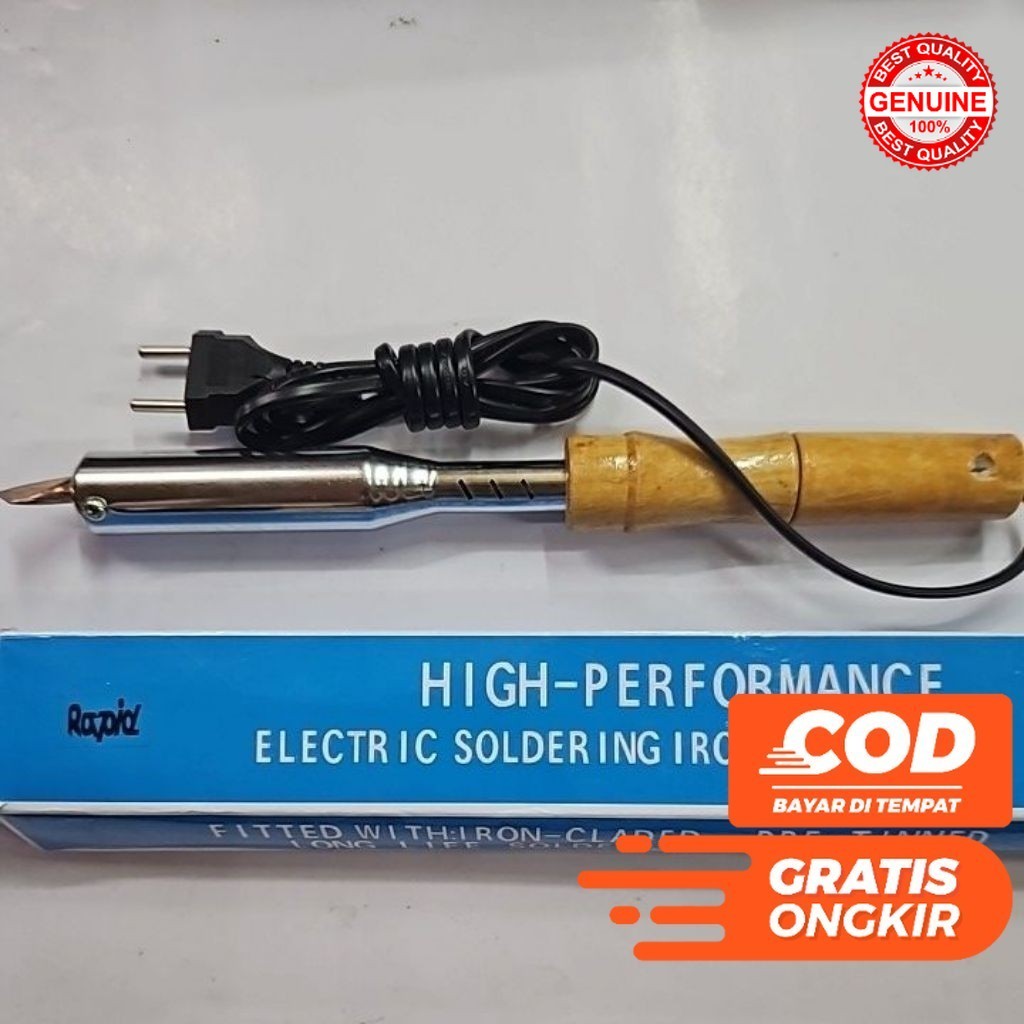 SOLDER LISTRIK 200 WATT GAGANG KAYU MERK RAPID ORIGINAL ASLI ELECTRIC SOLDERING IRON