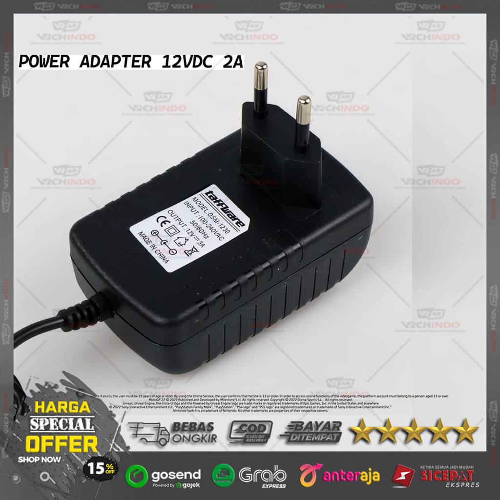Adaptor DC 12V 2A / Power Supply Universal Kamera CCTV Router Fan Lampu 