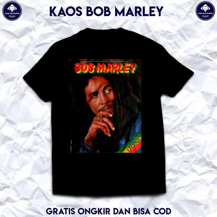 (COD) Kaos Bob Marley Original. Baju Band Musik Reggae Bob Marley. - S