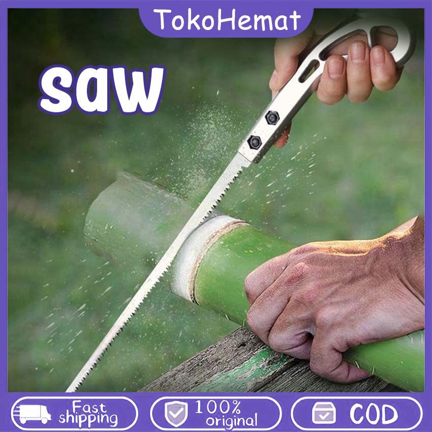 Gergaji Kayu Mini Baja Paduan Gergaji Tangan Sederhana Hand Saw Mini Untuk Ranting Pohon