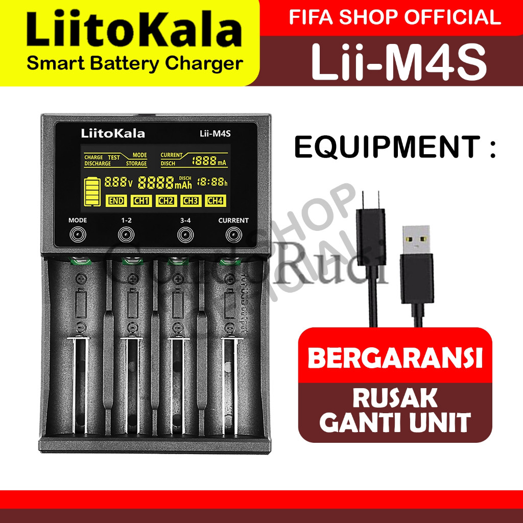 PromoCharger Battery LiitoKala Lii M4S Original / Charger baterai