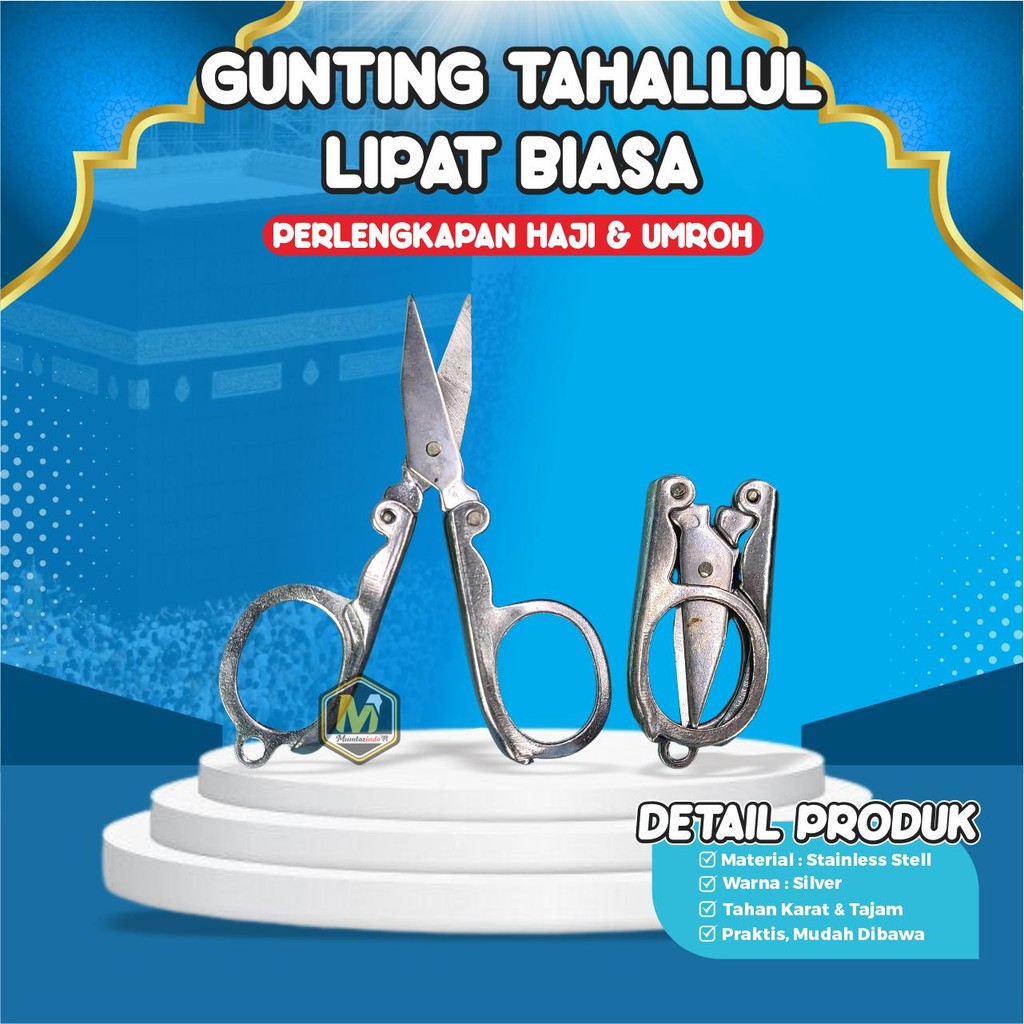 MUMTAZINDO - Gunting Tahallul Lipat Biasa / Gunting Lipat Mini Untuk Tahalul Haji Umroh / Gunting Li