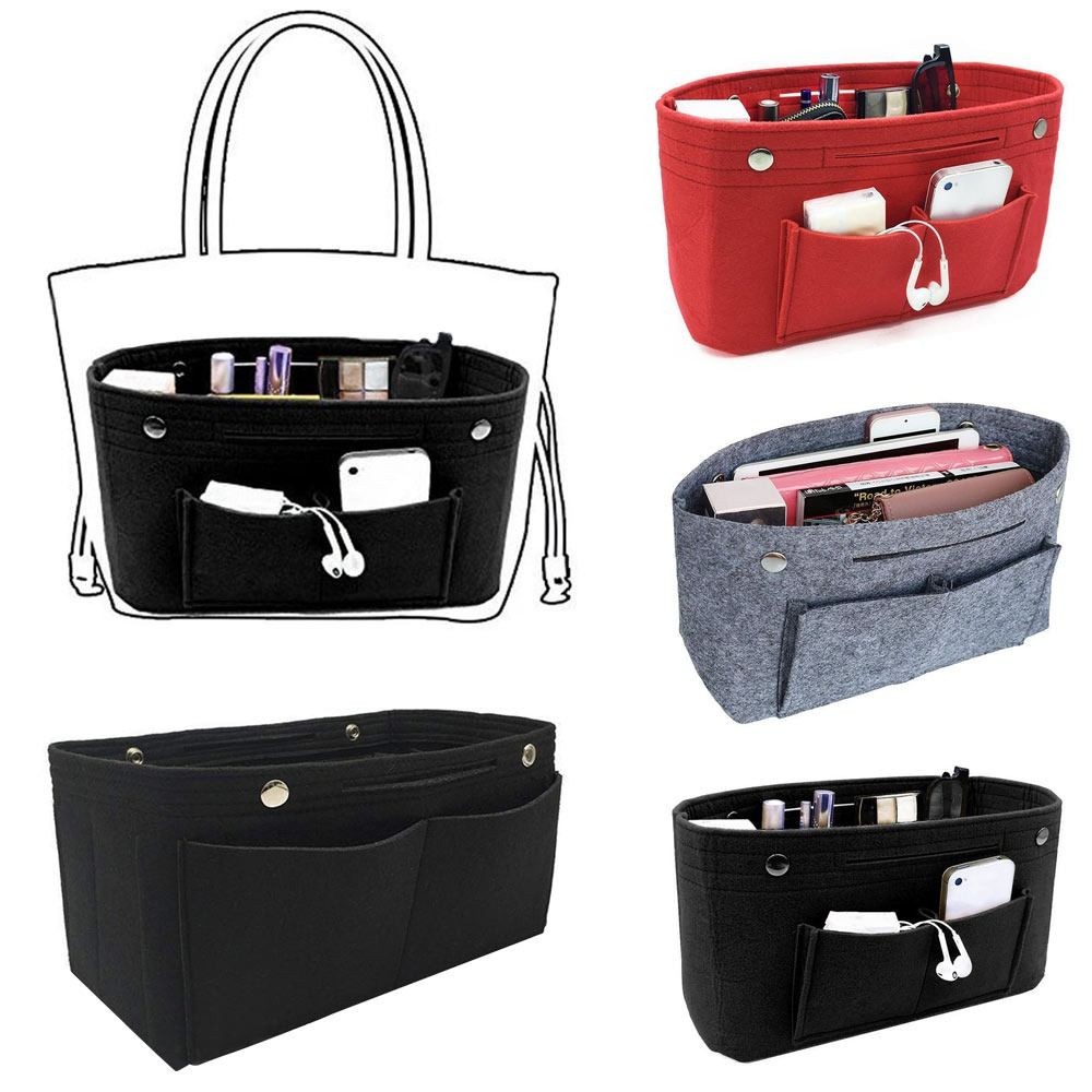 Portable Organizer Travel Bag Insert Felt Insert Bag Handbag Insert Bag Purse Liner Inner Bag