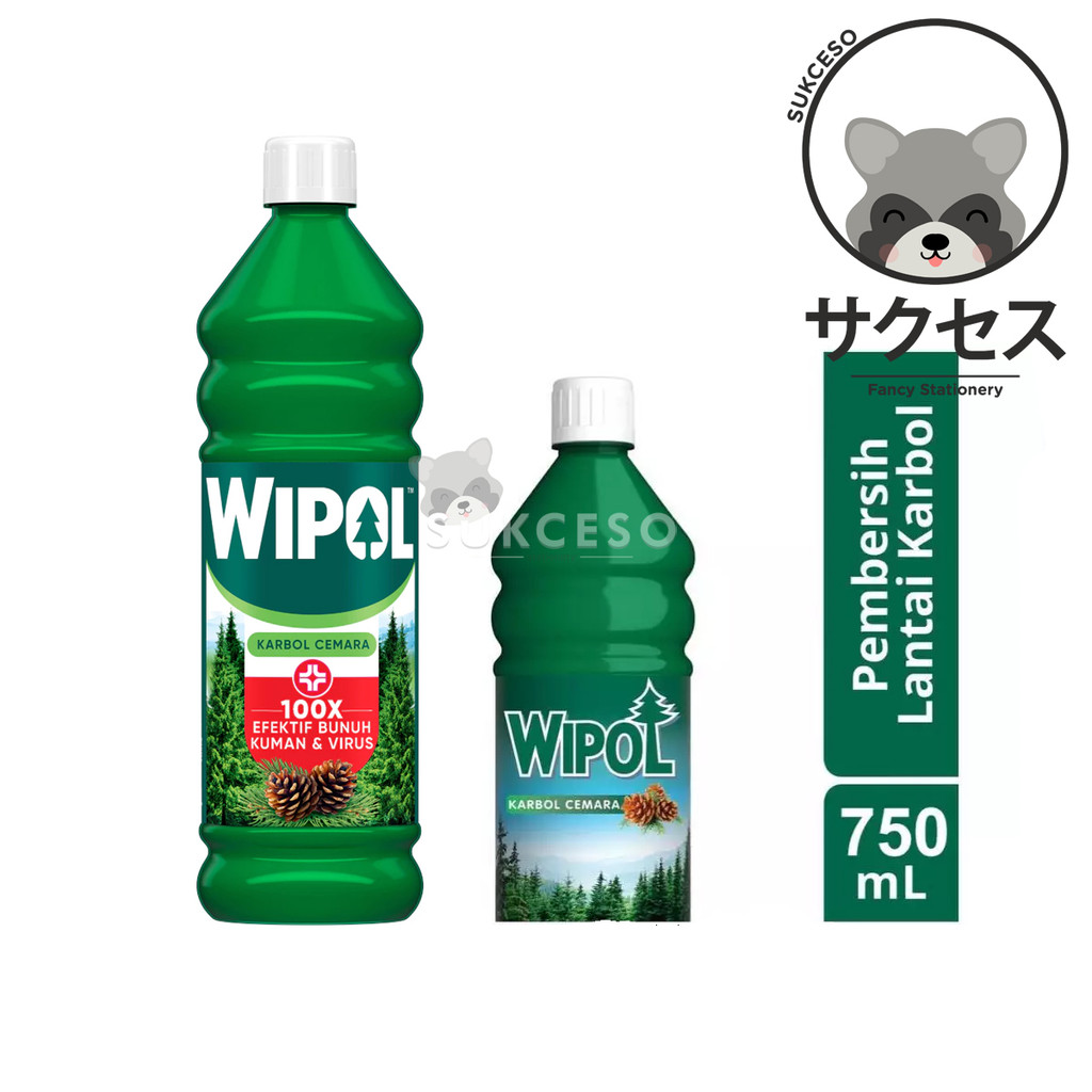 WIPOL Karbol Cemara Botol 750ml | Pembersih Pengharum Lantai Wipol Botol