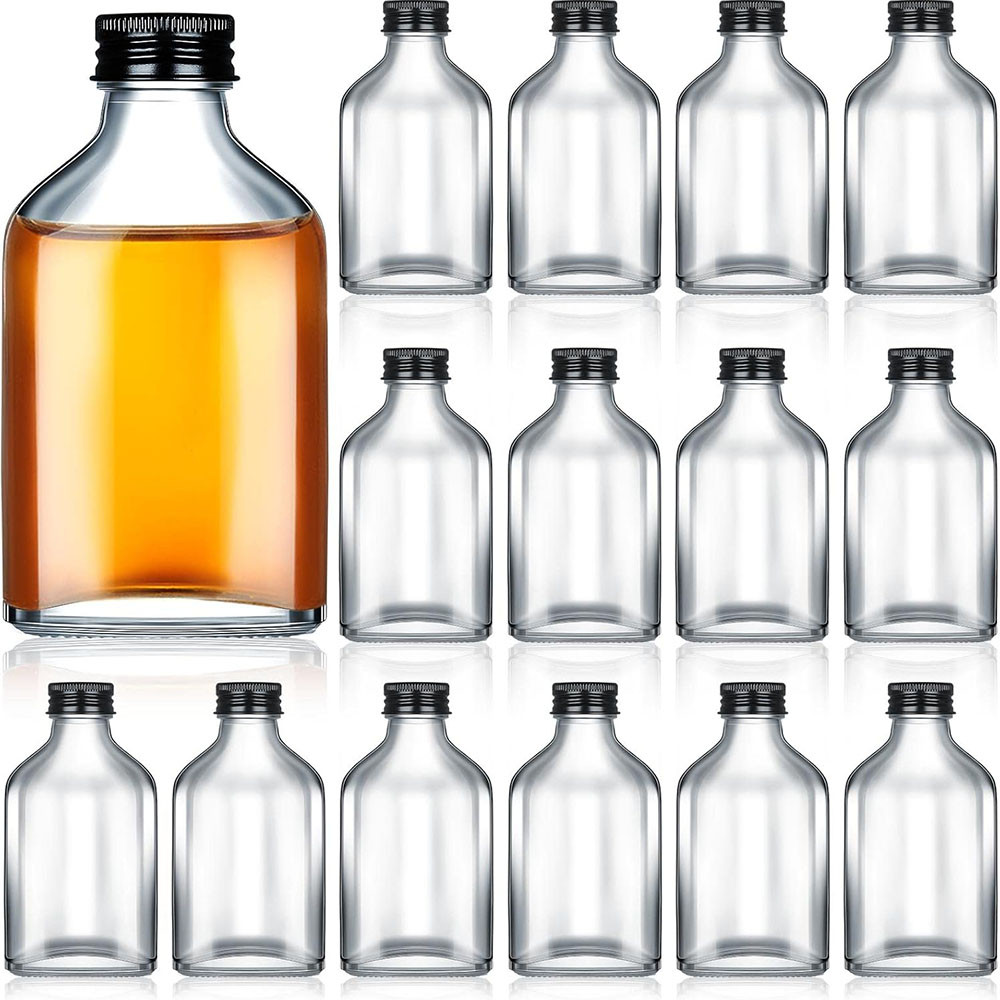Mini Glass Flask Liquor Bottles Alcohol Shot Bottles Champagne Container DIY Gift for Wine Beverages