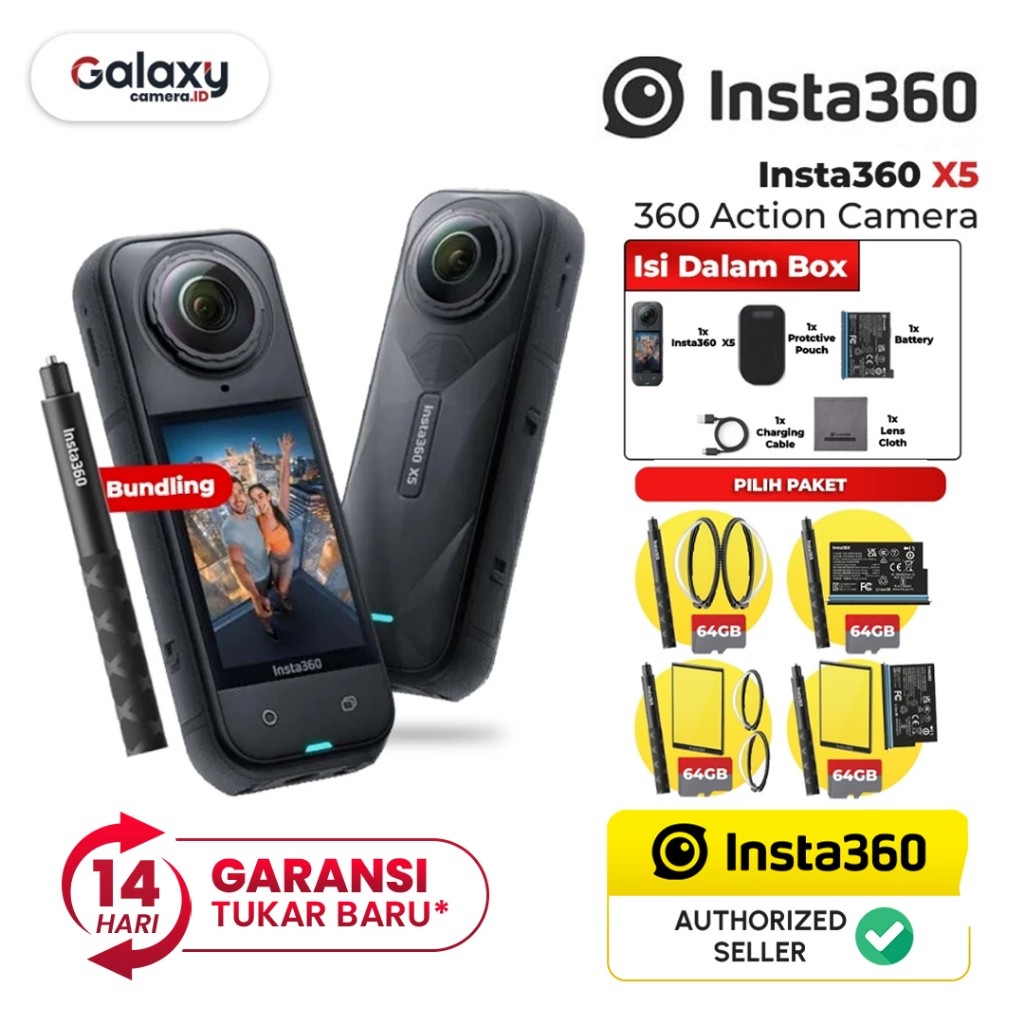 Insta360 X5 8K Action Camera 360 AI Insta 360 X 5 A.I Garansi Resmi