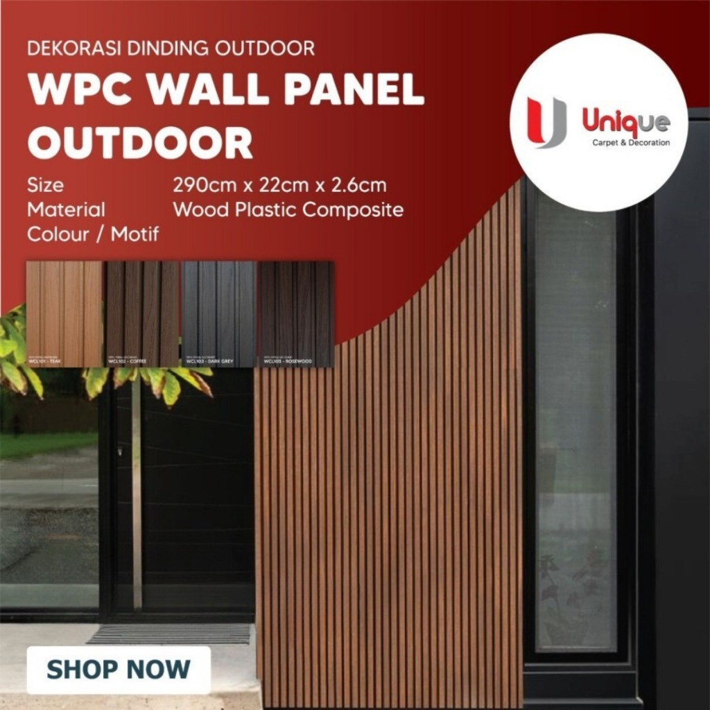 Wallpanel Outdoor Motif Kayu / Dekorasi Dinding Modern / Kisi Kisi Wood Panel Dinding / Pagar / WPC 