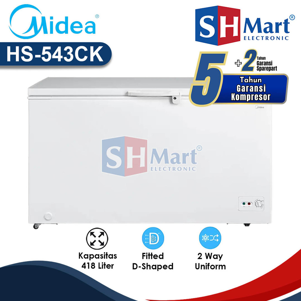 Midea Chest Freezer 450 Liter HS-543CK / HS 543CK / HS543CK Garansi Resmi (MEDAN)