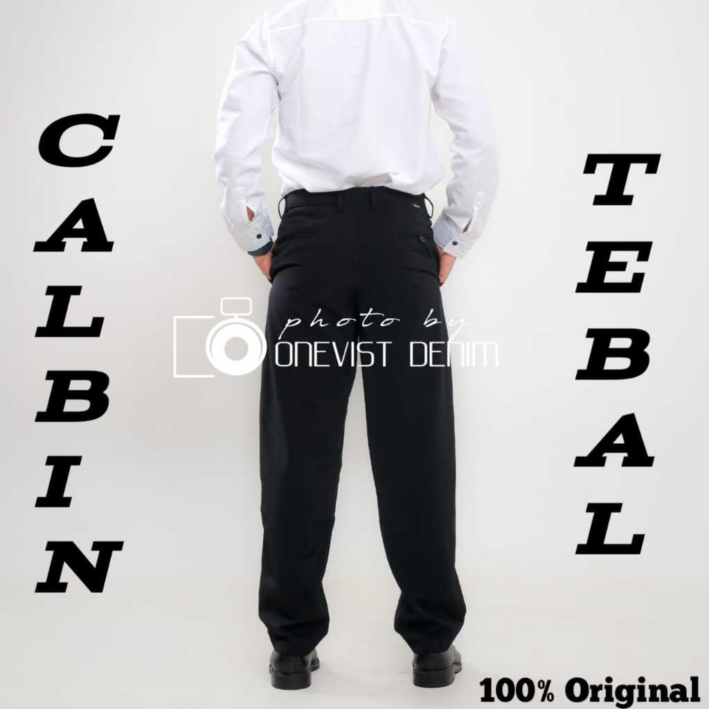 RIRUSHOP CALBIN TEBAL ORIGINAL Celana Formal Kain Panjang Pria Standar Reguler Kerja Kantor Bahan Tw
