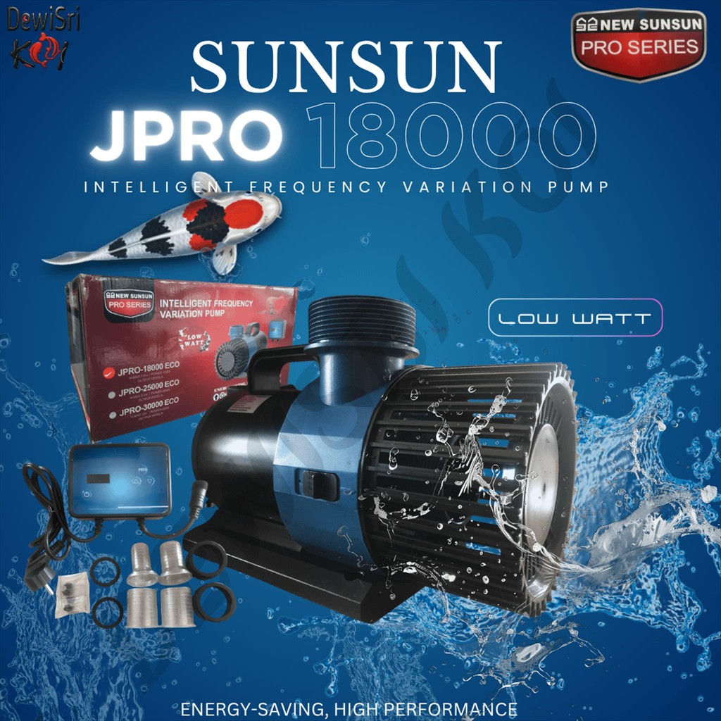 Pompa Kolam Ikan Koi SUNSUN JPRO 18000 – Hemat Listrik, Debit Air Besar, Awet & Berkualitas