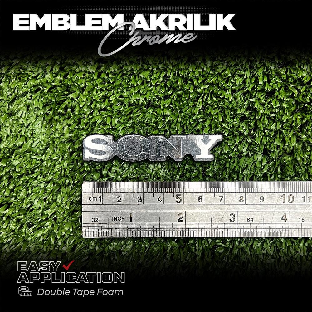 Emblem Chrome Sony Speaker Motor Mobil Bahan Akrilik Flat