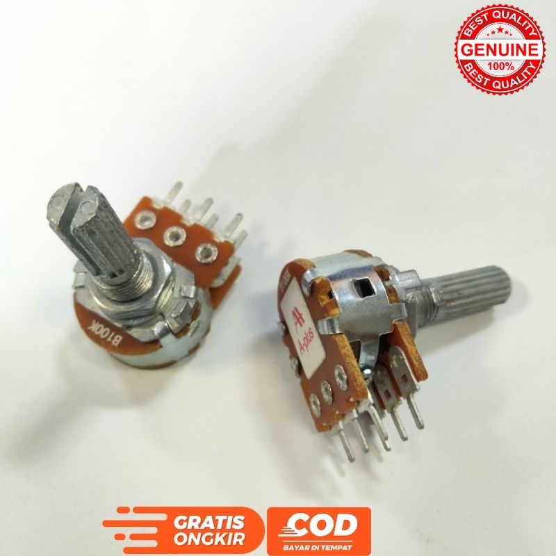 POTENSIO STEREO 100 K POTENSIOMETER 100 KILO A PLUS