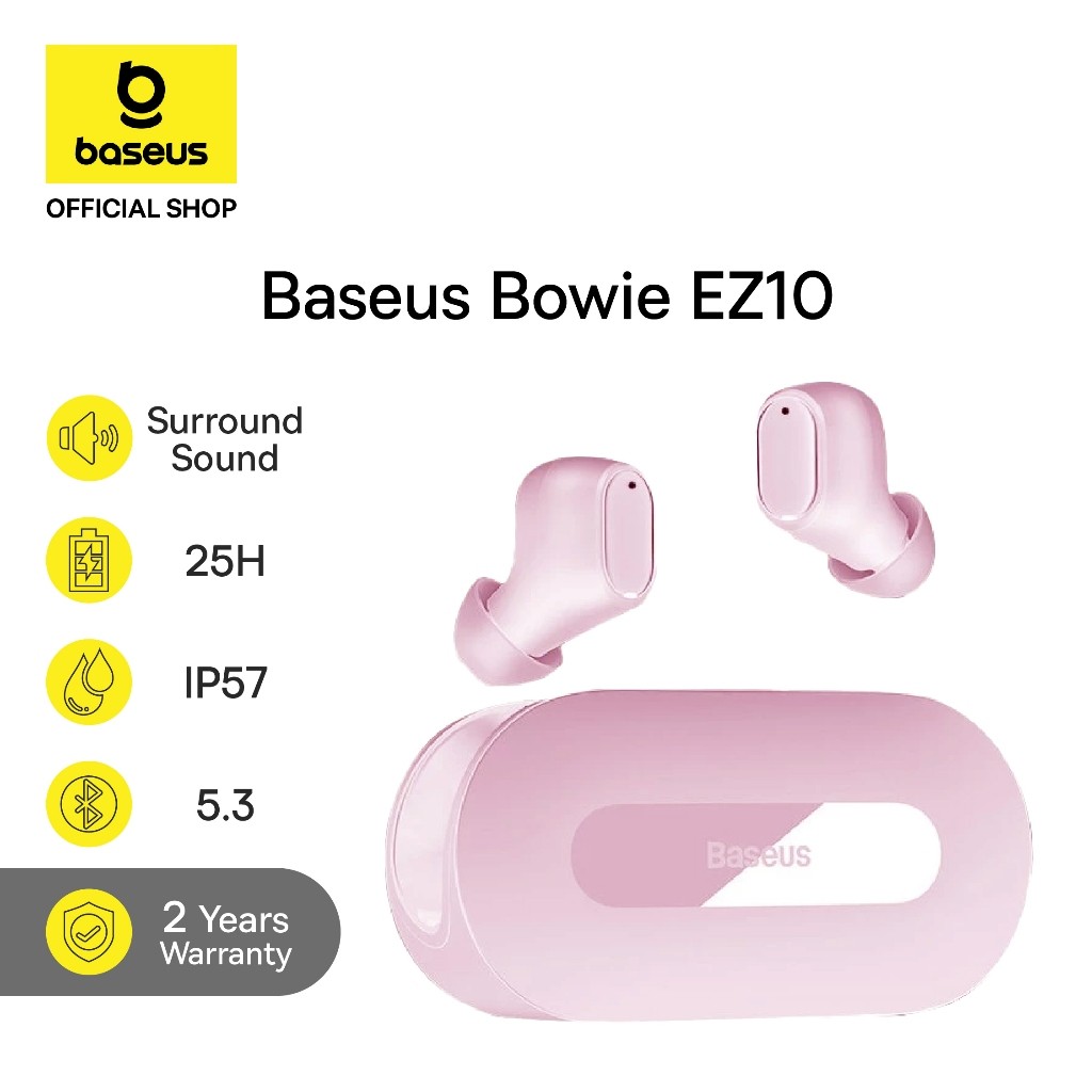 Baseus Bowie EZ10 Bass TWS Koneksi App Earbuds Headset Gaming Sport Earphone Bluetooth