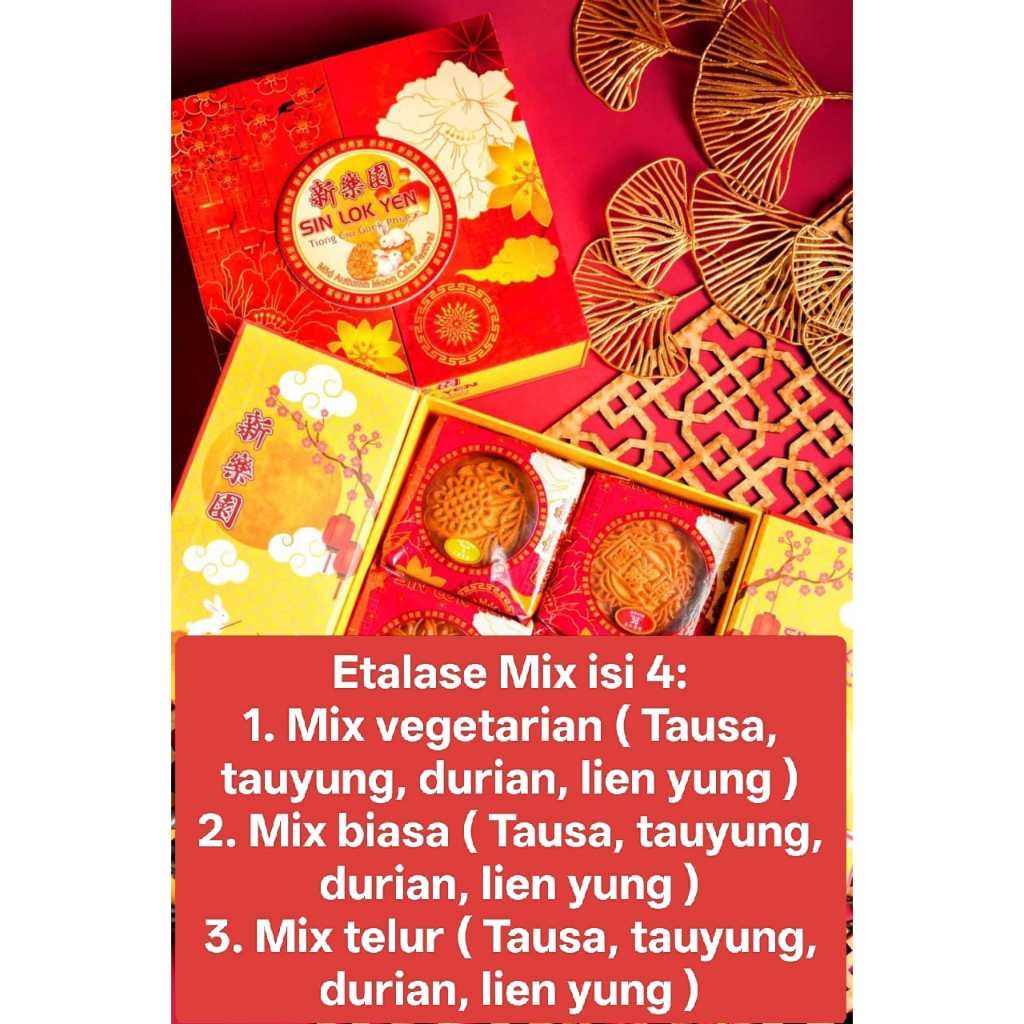 (4) Mix Mooncake isi 4 kue bulan Sin Lok Yen ada mix biasa, mix telur dan mix vegetarian