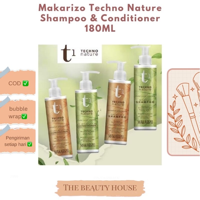 MAKARIZO TECHNO NATURE EQUALIZER SHAMPOO & CONDITIONER 180ML