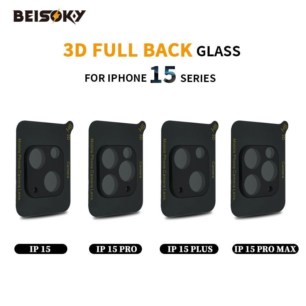 Beisoky Tempered Glass Camera / tg Kamera 3D Full Black iPhone X - 15pm X/XS/11/15/15Plus/15Pro/15PM