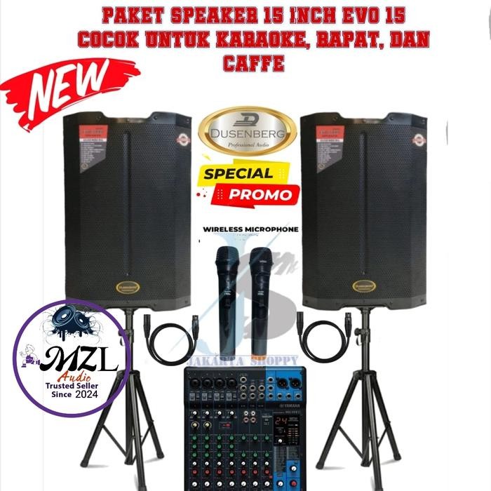 Paket sound aktif speaker DUSENBERG 15 inch karaoke smart tv