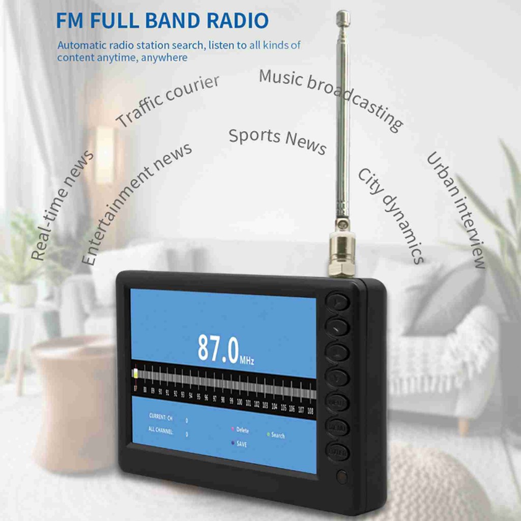 LEADSTAR D5 ATSC gital TV Player 5-inch Screen Portable Pocket TV Car Television Multimea Player FM 