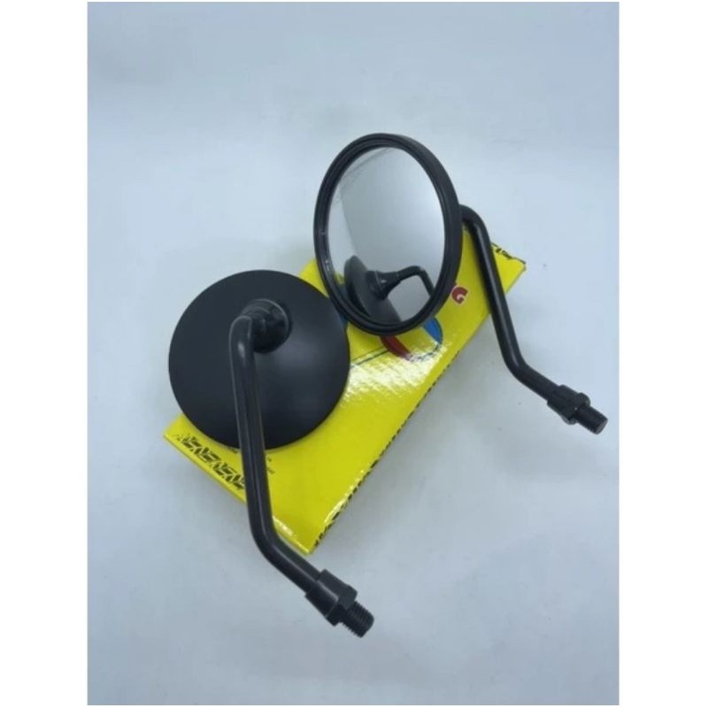 Spion C70 Pitung bulat kaca cembung tangkai pendek hitam murah Honda Scoopy Genio