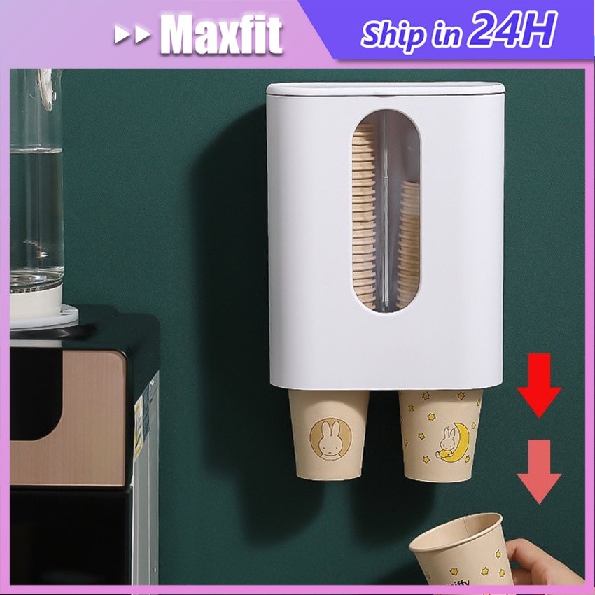 Paper Cup Dispenser Plastik Holder Dispenser Gelas Plastik Paper Cup Anti Dust Tempat Gelas Plastik 