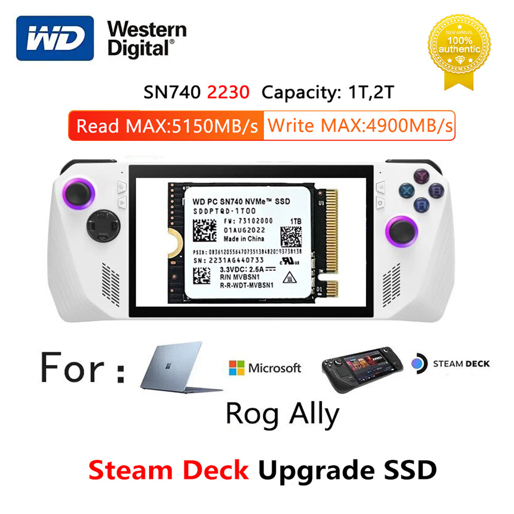Western Digital WD SN740 2TB 1TB M.2 SSD 2230 NVMe PCIe Gen 4x4 SSD For Microsoft Surface ProX Surfa