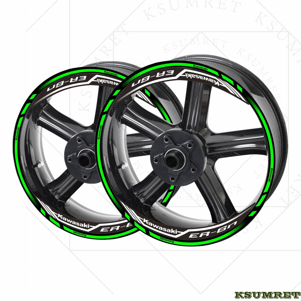 For Kawasaki Er6n Logo Sticker Er6n Motorcycle Reflective Wheel Rim Stripe Decal