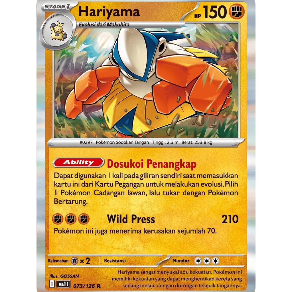 TCG HARIYAMA 073/126 FOIL HOLO MA1 Evolusi Mega  KARTU CARD POKEMON INDONESIA