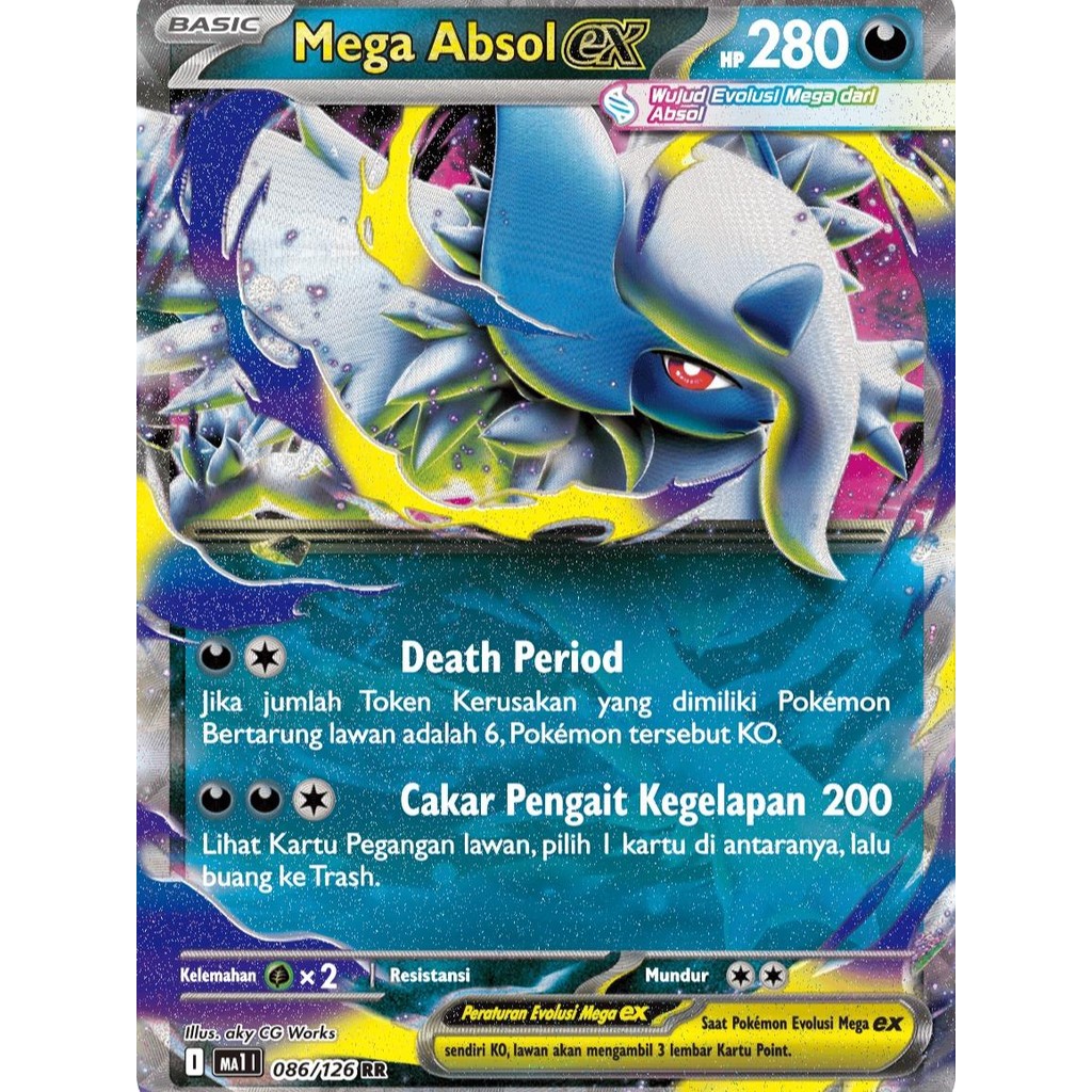 TCG MEGA ABSOL EX RR 086/126 HOLO MA1 Evolusi Mega KARTU CARD POKEMON INDONESIA