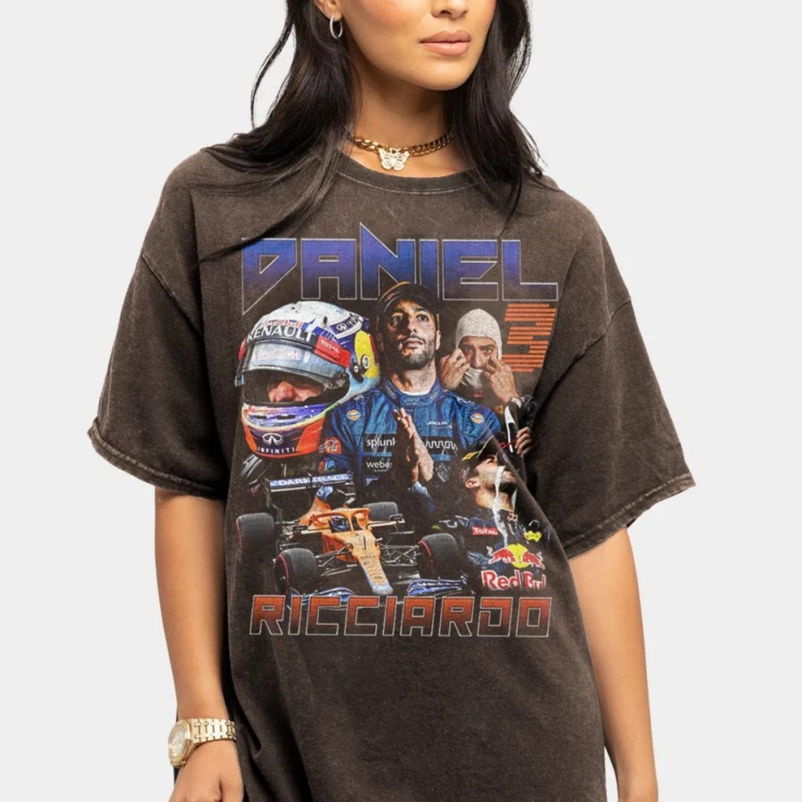 Daniel Ricciardo McLaren Racing 90s Vintage Bootleg Premium Tshirt  Washed